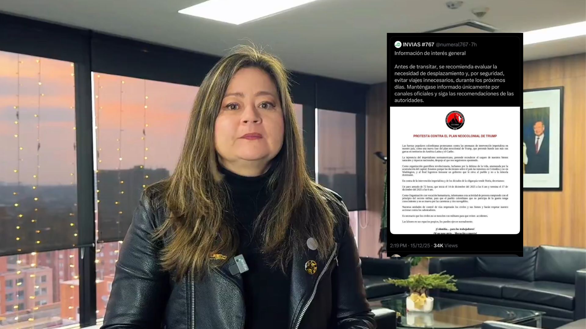 Ministra de Transporte, María Fernanda Rojas, se pronunció frente al comunicado de Invías.