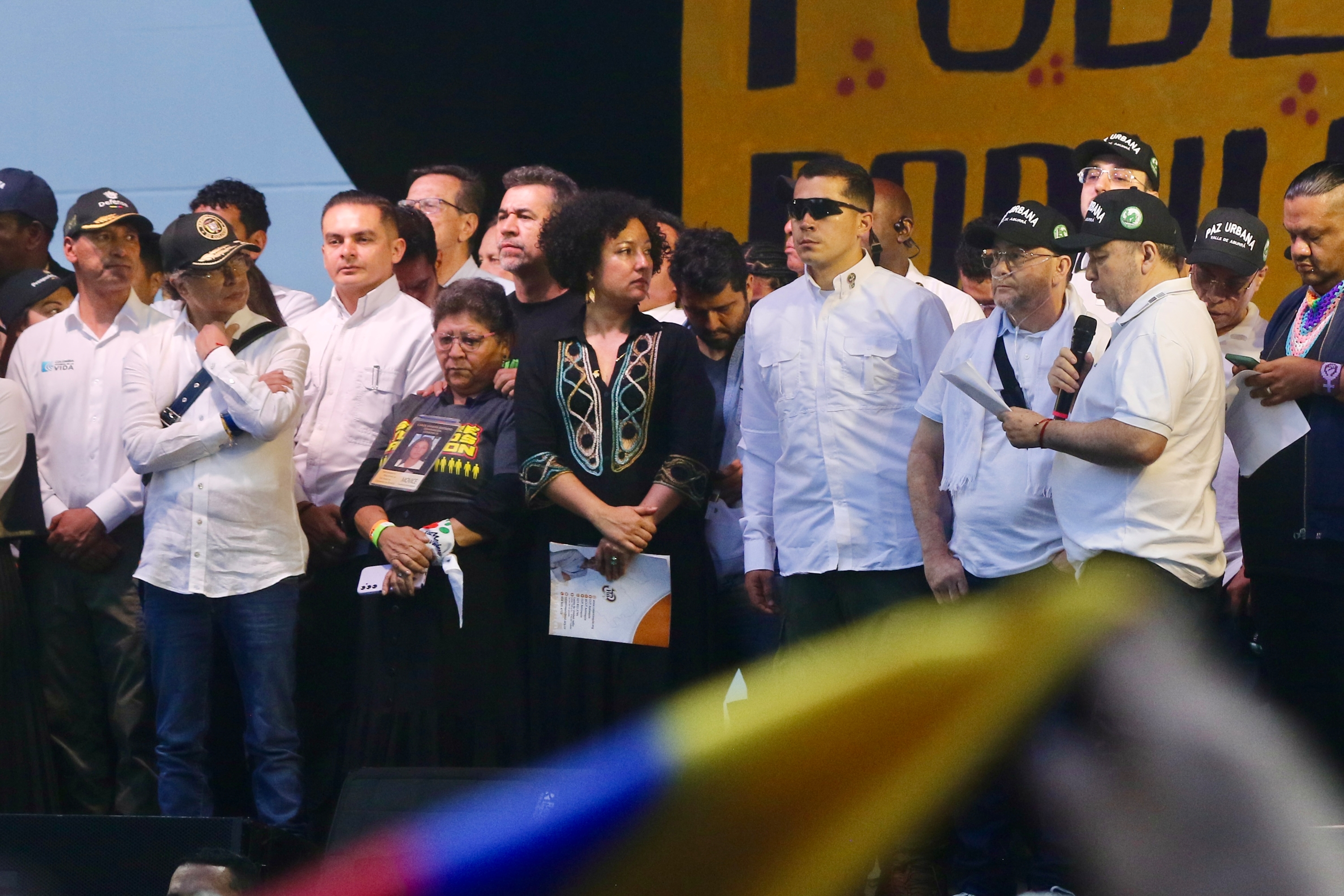 Isabel Cristina Zuleta en el 'tarimazo' en Medellín.