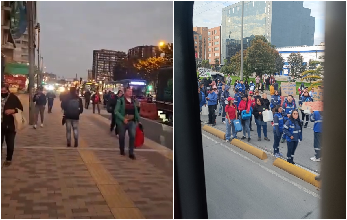 Reportan colapso en la movilidad en Bogotá por manifestaciones en la Autopista Norte