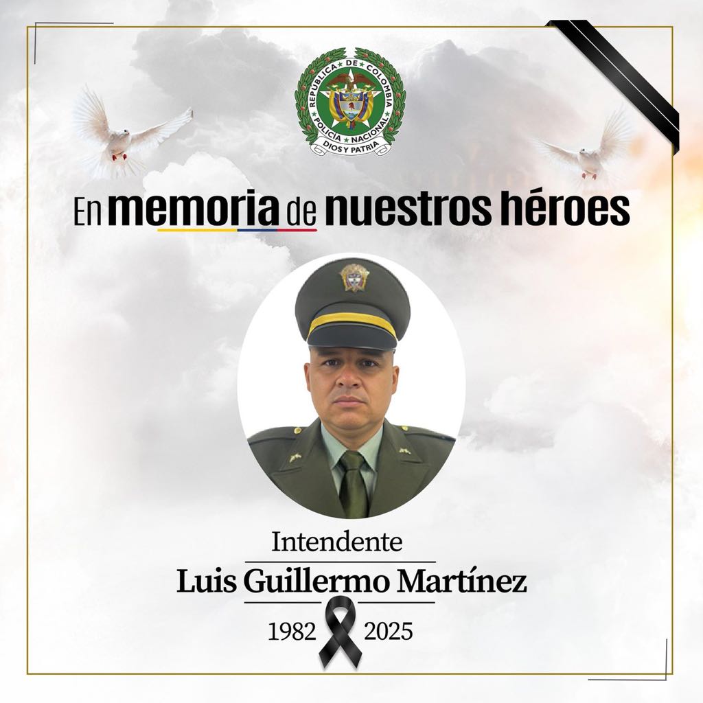 asesinato del intendente Luis Guillermo Martínez, investigador de la Dijín de la Policía Nacional, ocurrido en zona rural del municipio de Santander de Quilichao, en el norte del Cauca.