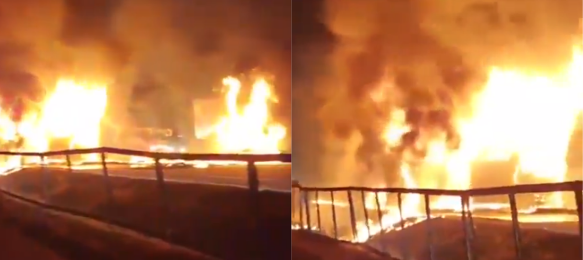 El incendio fue causado por el choque a gran velocidad.