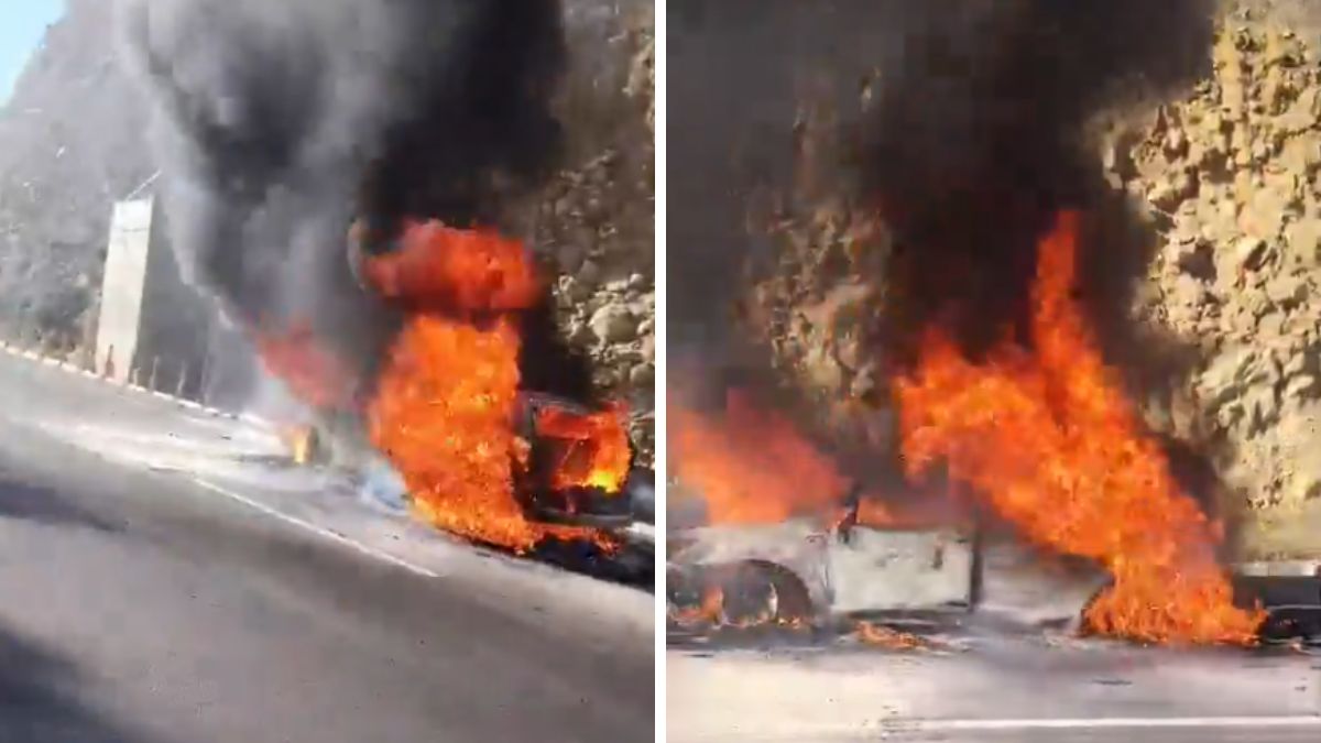 Incendio camioneta en Chinauta