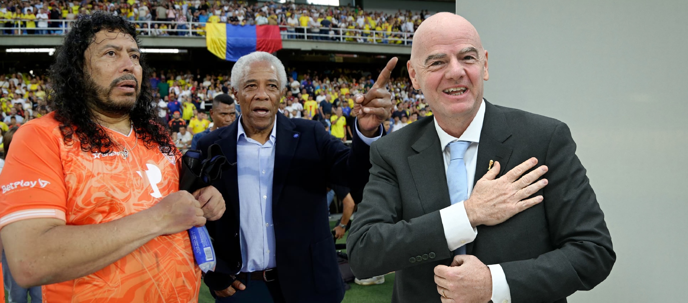 René Higuita, Francisco Maturana y Gianni Infantino