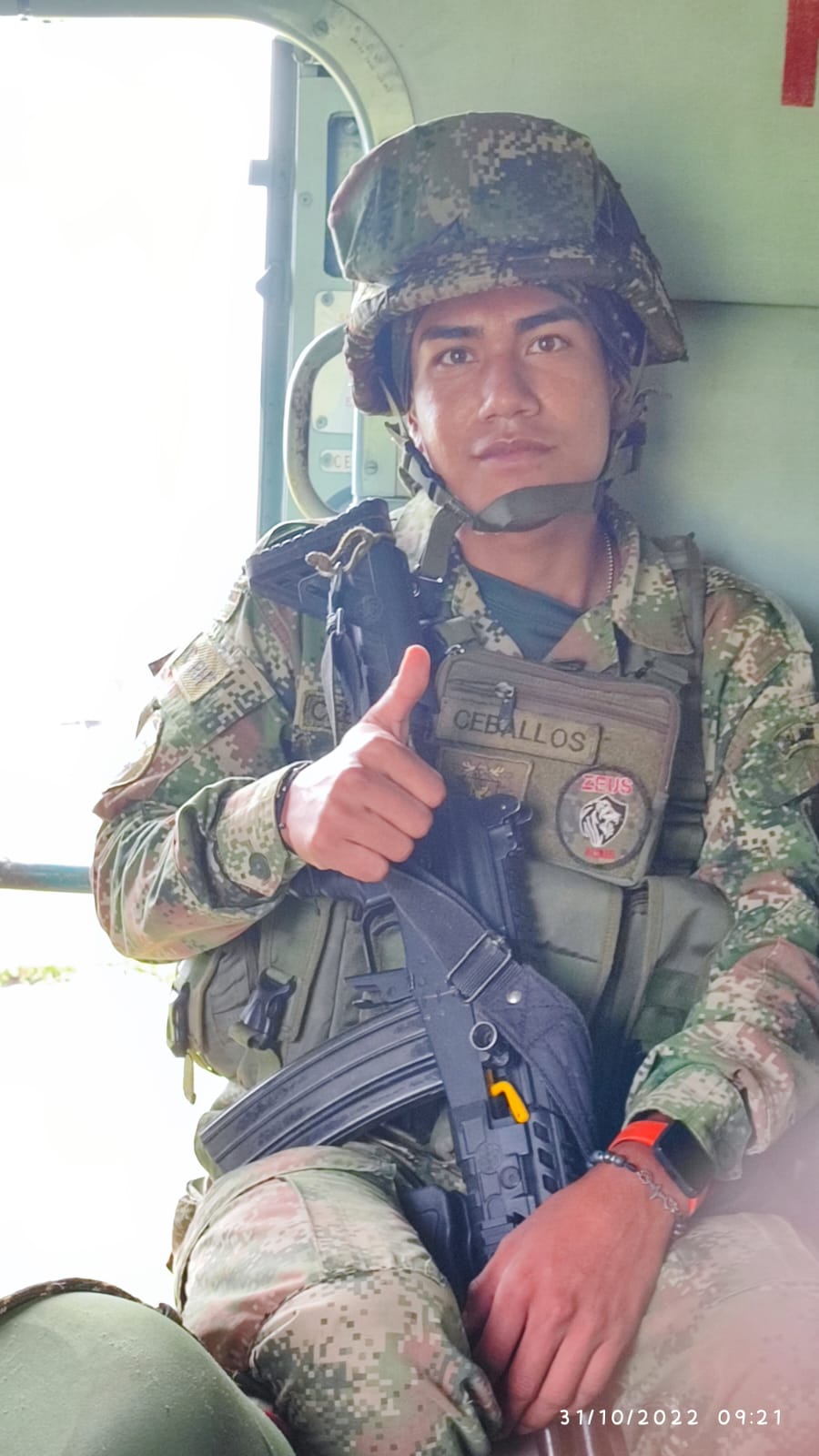 Erik Hernán Ceballos, 25 años, soñaba con ser militar