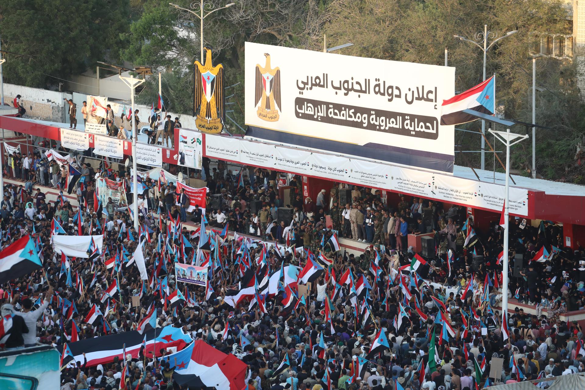 Manifestación en favor de la independencia del Yemen del Sur, en la ciudad de Adén.