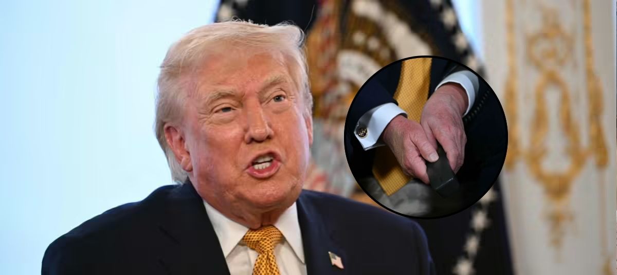 Presidente Donald Trump tendría las manos moradas