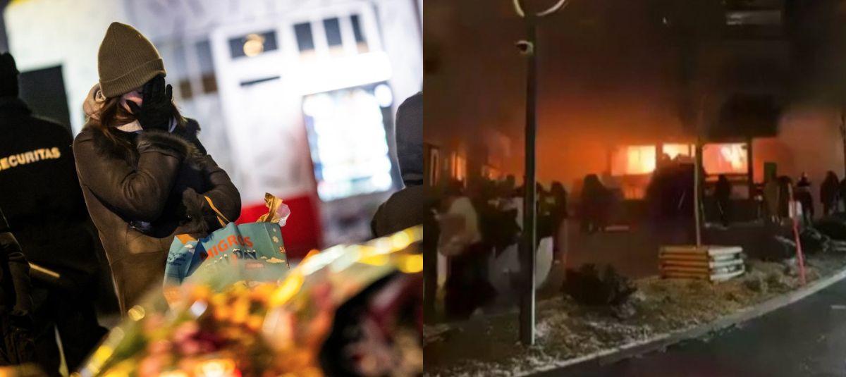 Una captura de un video obtenido de la cuenta X de @Tyroneking36852 muestra un incendio en un bar en Crans-Montana.