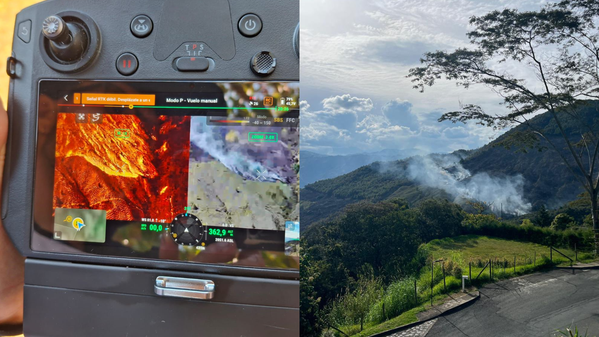 Continúan las labores para extinguir el incendio forestal en el Cerro Quitasol de Bello.