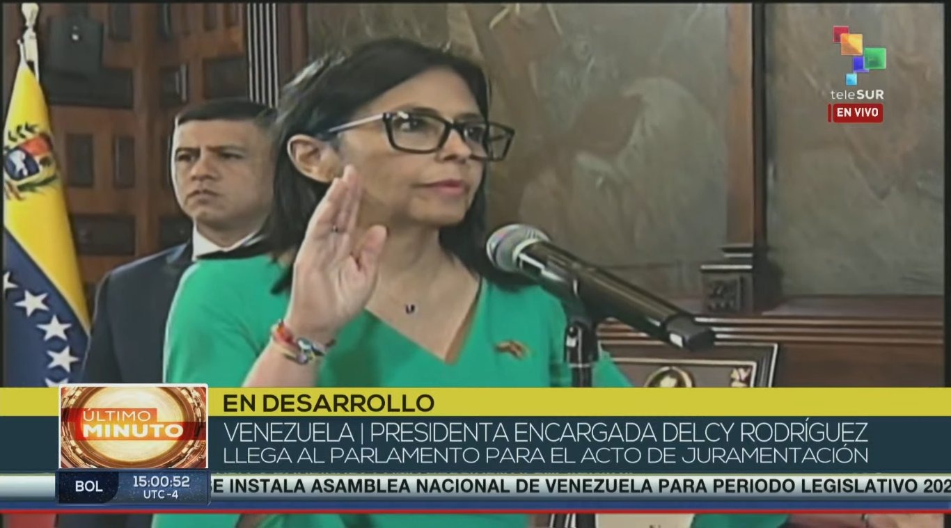 Delcy Rodríguez juramenta como presidenta encargada