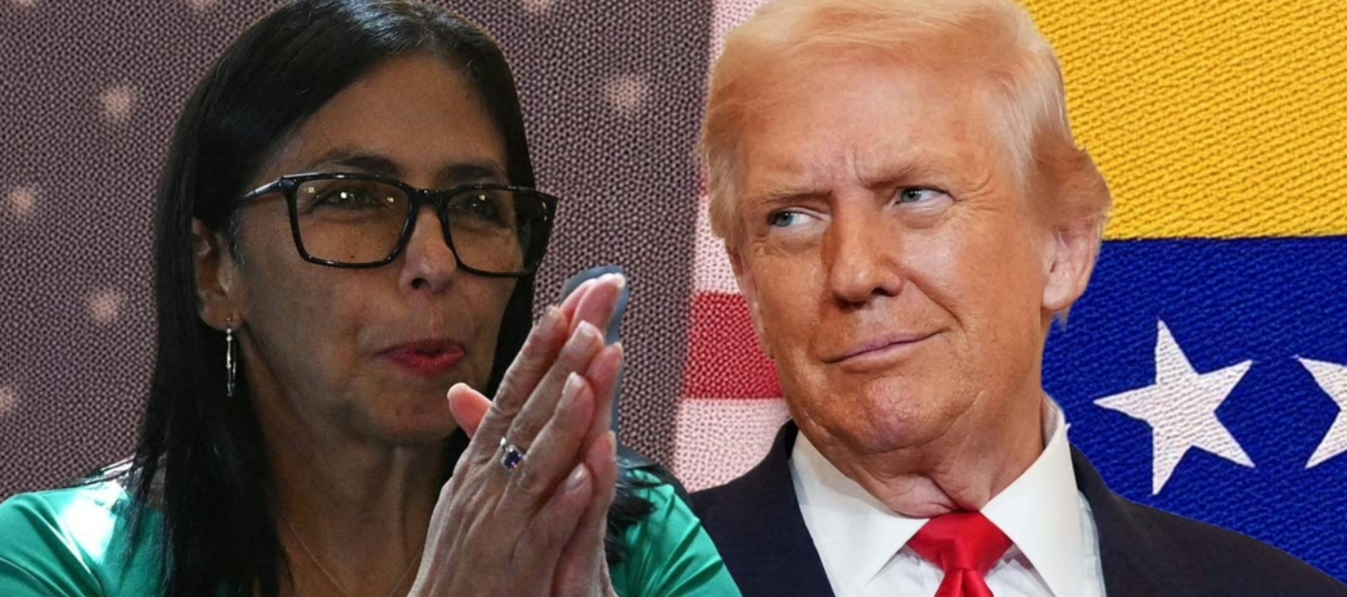 Delcy Rodríguez y Donald Trump