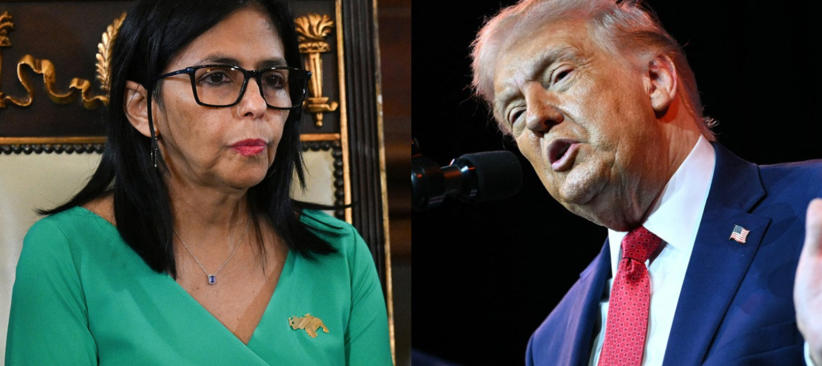Delcy Rodríguez y Donald Trump