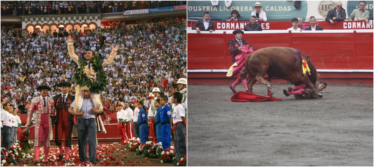 En enero de 2008 hubo camino de flores y salida en hombros durante la corrida de despedida de César Rincón. El torero regresará al ruedo este viernes en Manizales.
