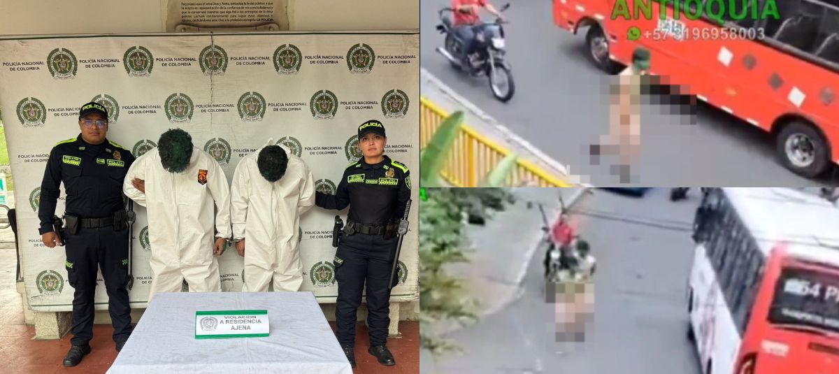 Ladrones caminando desnudos en Medellín tras robar una casa.