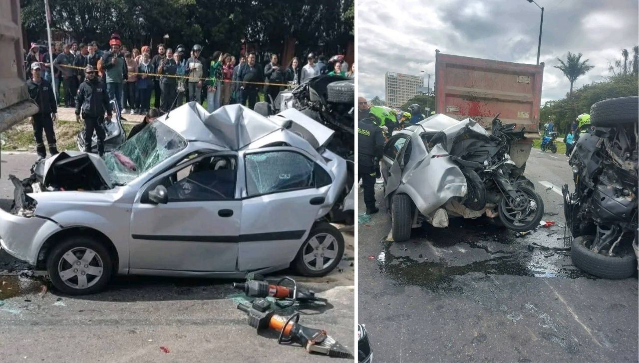 Choque múltiple en la avenida 68 con calle 72, en Bogotá