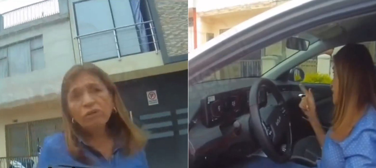 La mujer discutió durante varios minutos con el agente de tránsito.