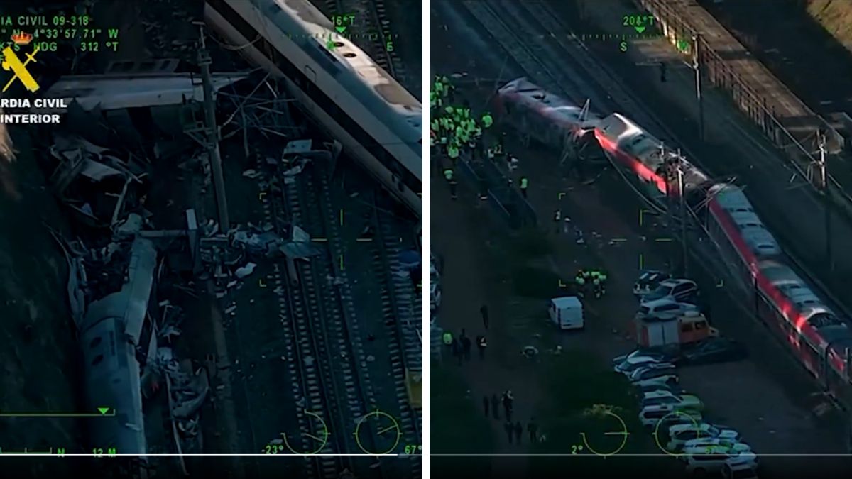 Imágenes de los trenes descarrilados en España