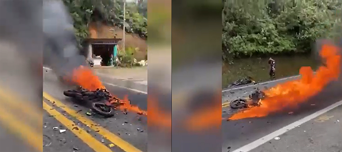 Así quedó una de las motos
