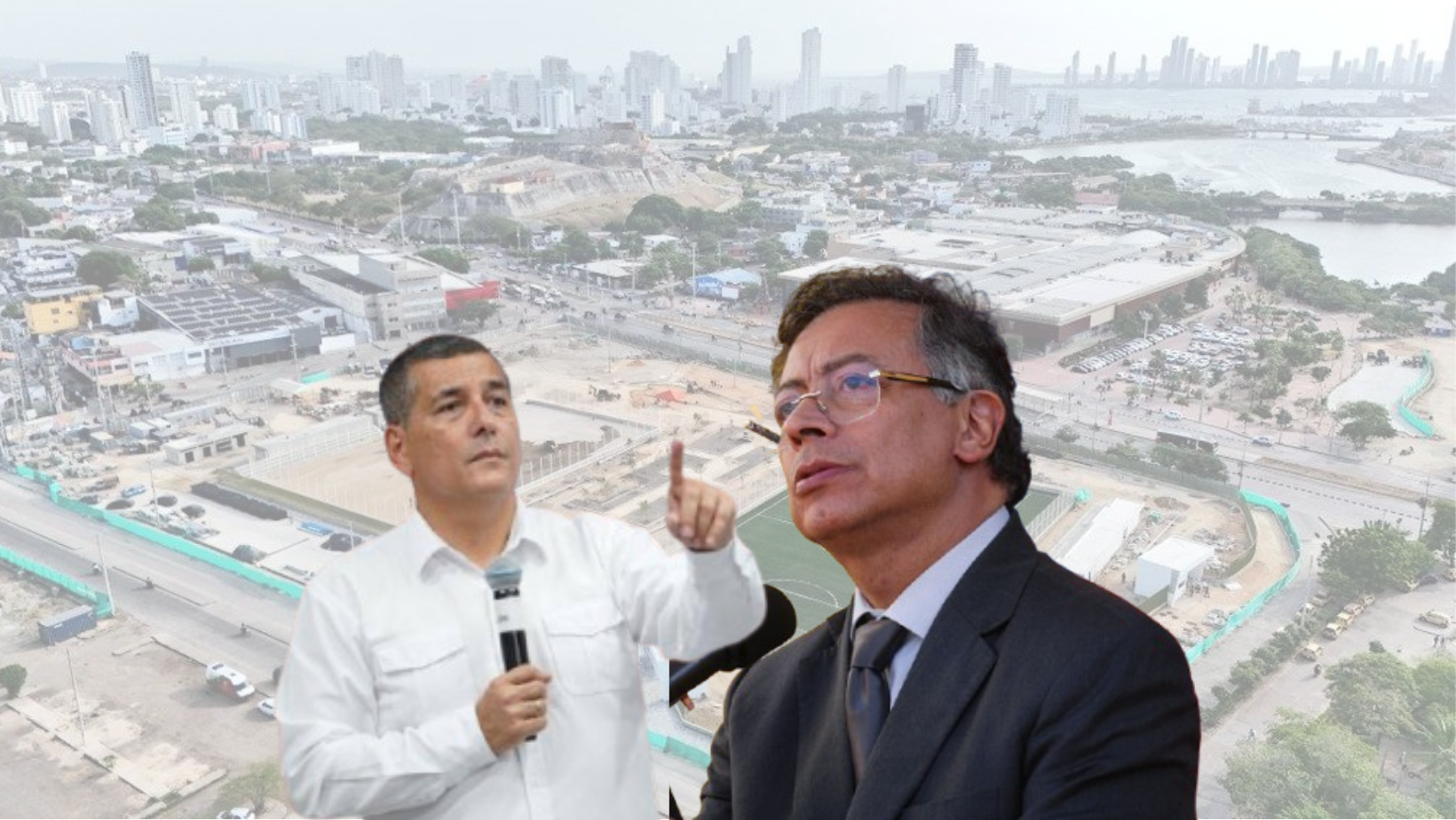 Alcalde de Cartagea, Dumek Turbay y presidente, Gustavo Petro.