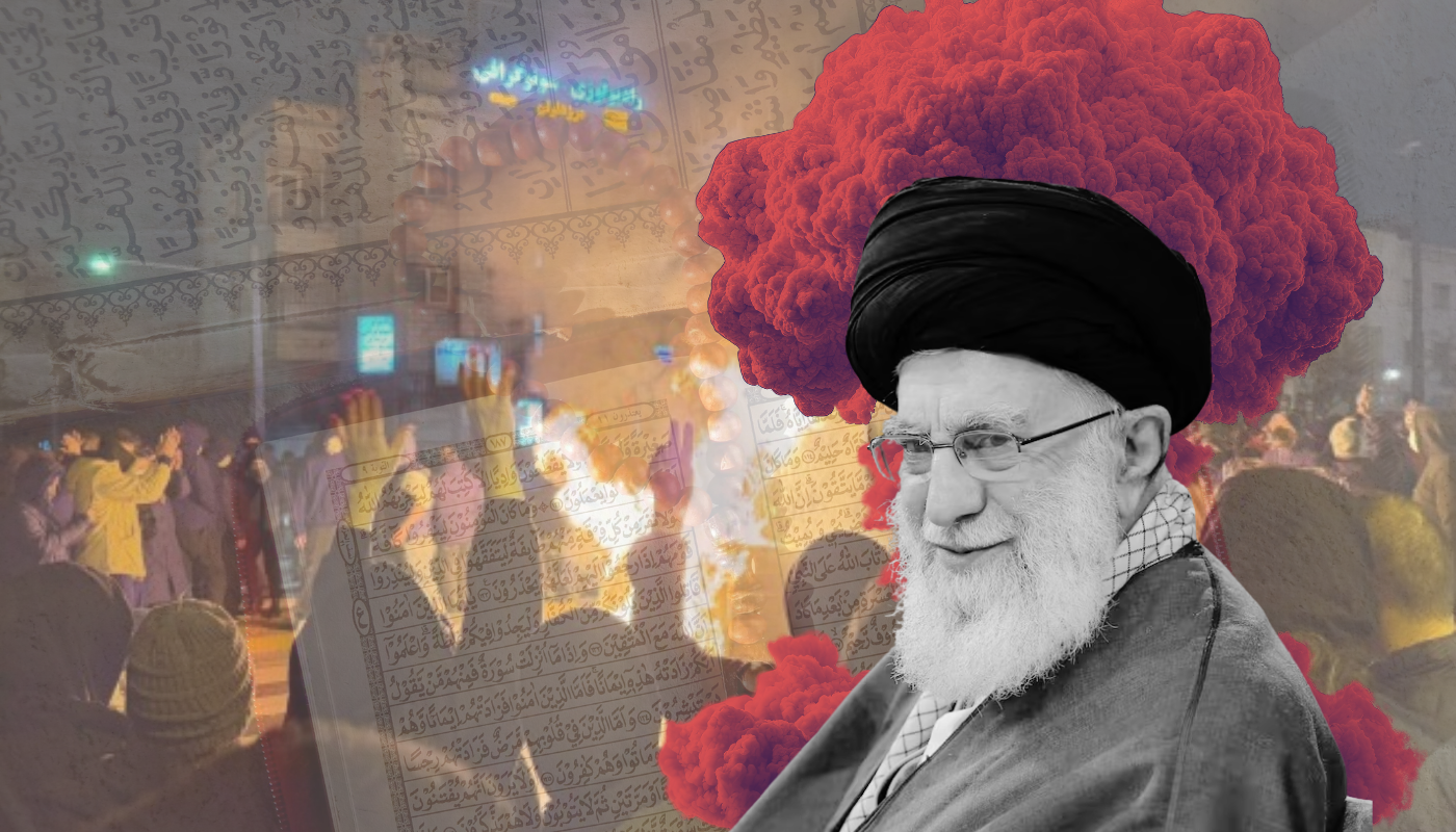 Collage Irán / Jamenei / protestas / ayatola