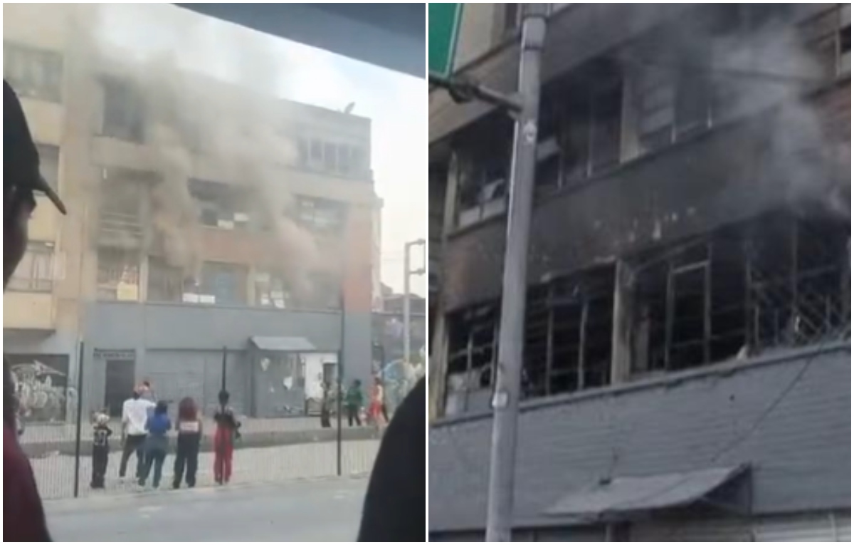 Incendio en pleno centro de Bogotá.
