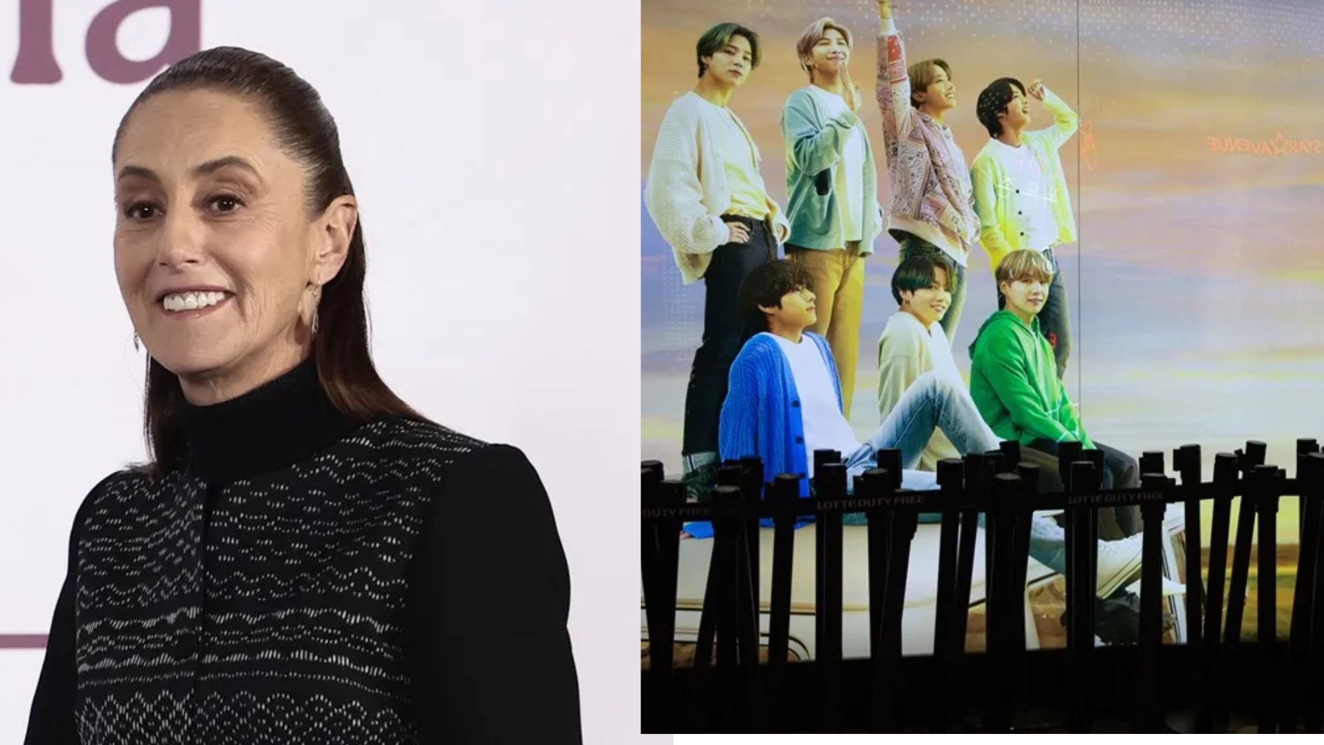 Claudia Sheinbaum y BTS.