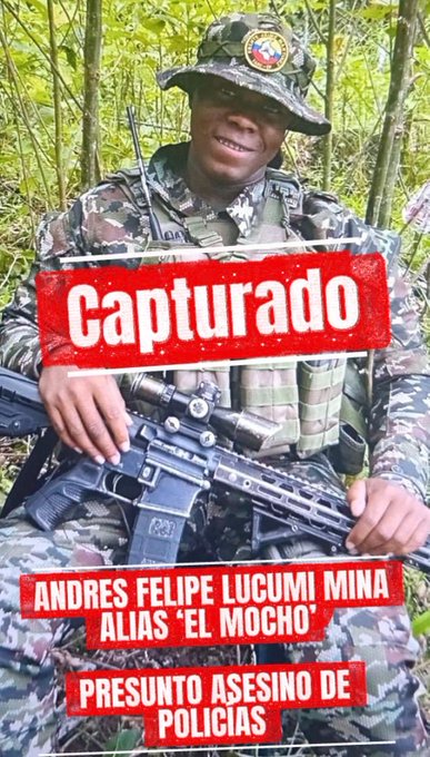 El Ministro de Defensa anunció la captura del presunto francotirador de disidencias por asesinato de un policía.