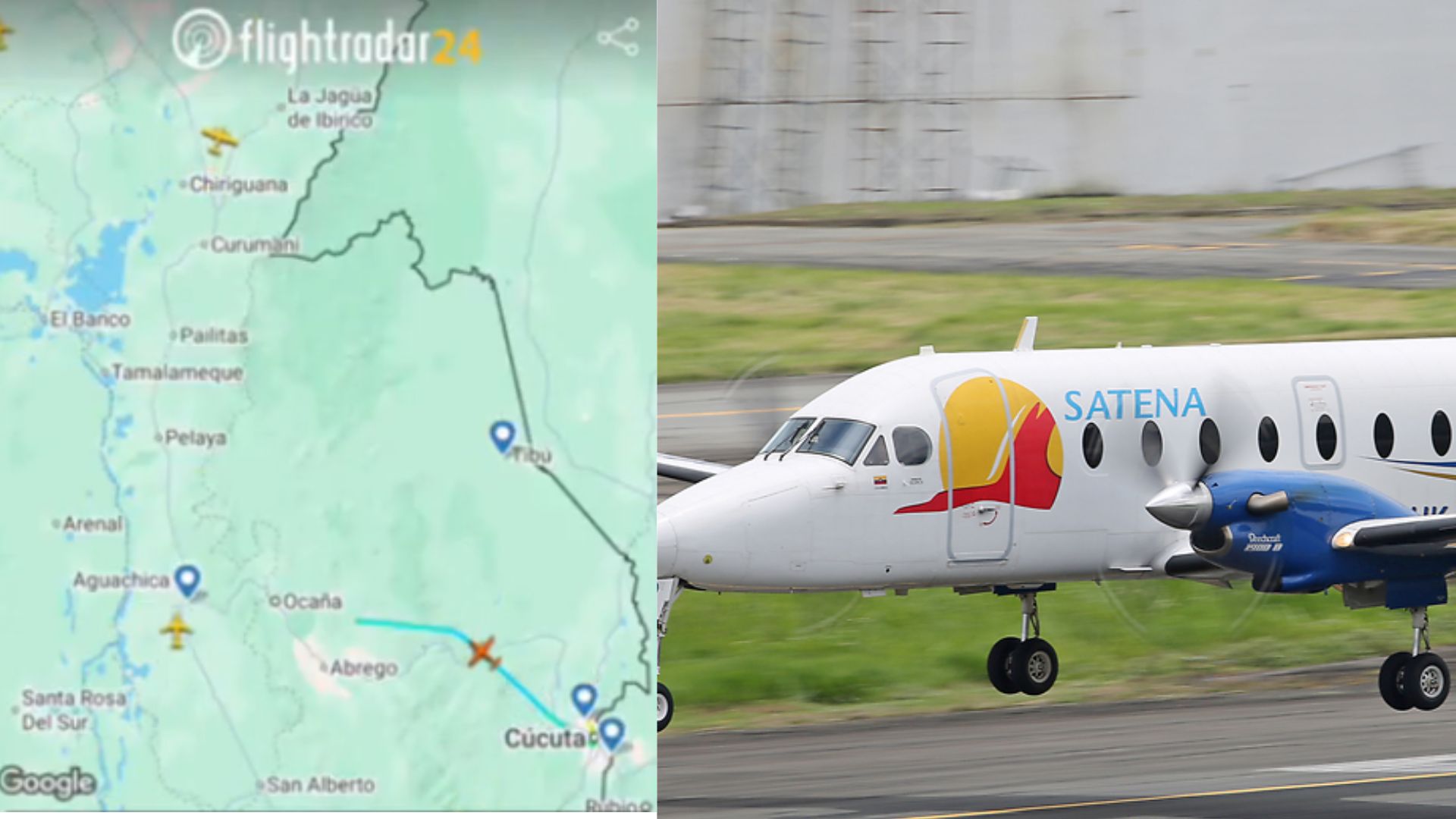 Recorrido que alcanzó a hacer el avión de Satena.