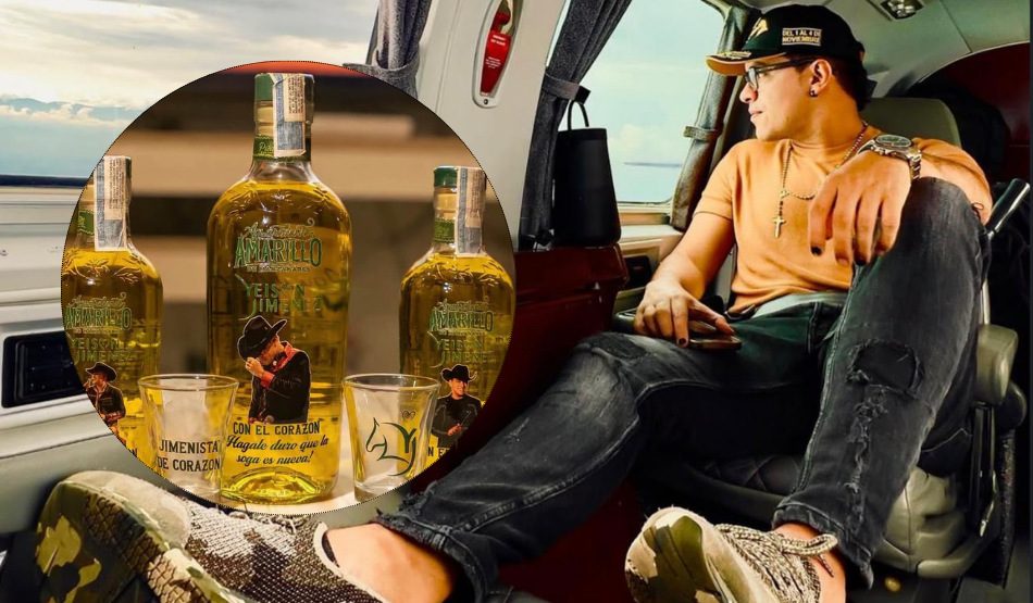 Así lucen algunas de las botellas de Aguardiente Amarillo que tienen la imagen de Yeison Jiménez.