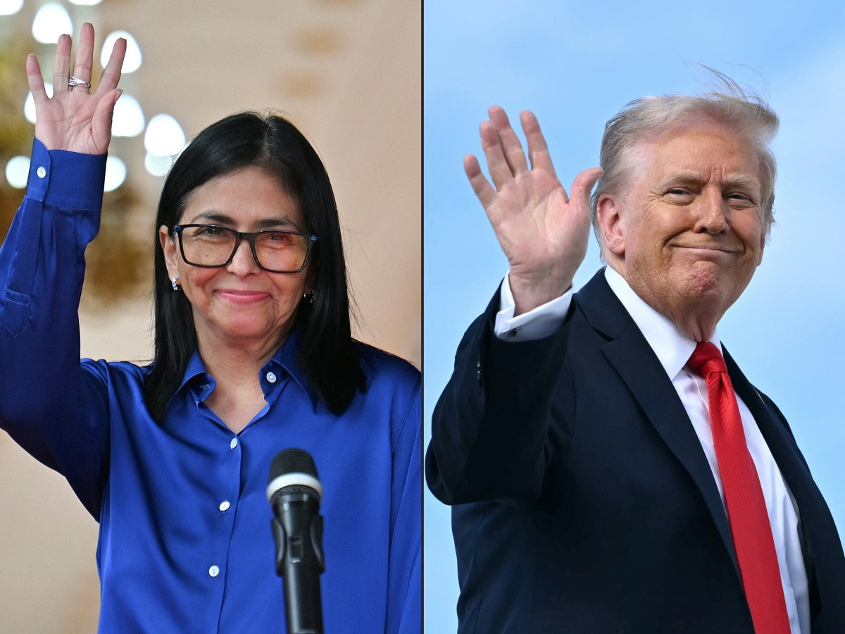 Delcy Rodríguez y el presidente de los Estados Unidos, Donald Trump.