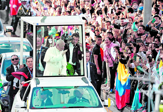 Visita del Papa Francisco a Bogotá en septiembre de 2017.