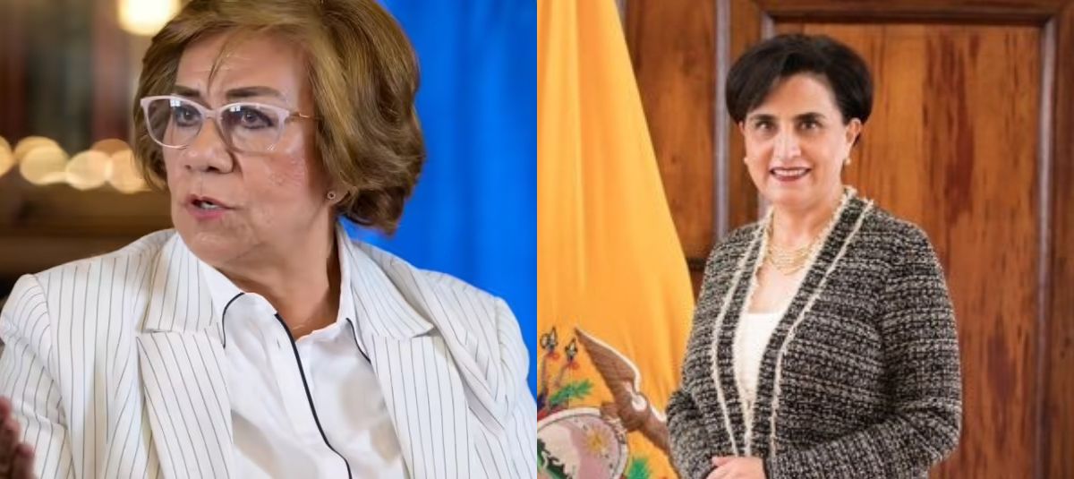 La canciller Rosa Villavicencio y su homóloga ecuatoriana Gabriela Sommerfeld.