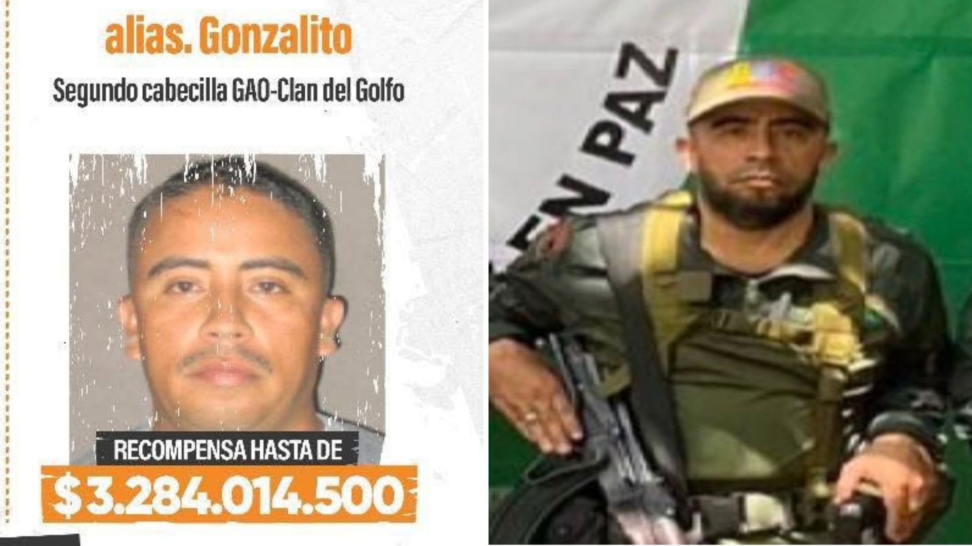 El dosier de alias Gonzalito, segundo al mando del 'clan del Golfo', por quien se ofrece una recompensa de $3.200 millones