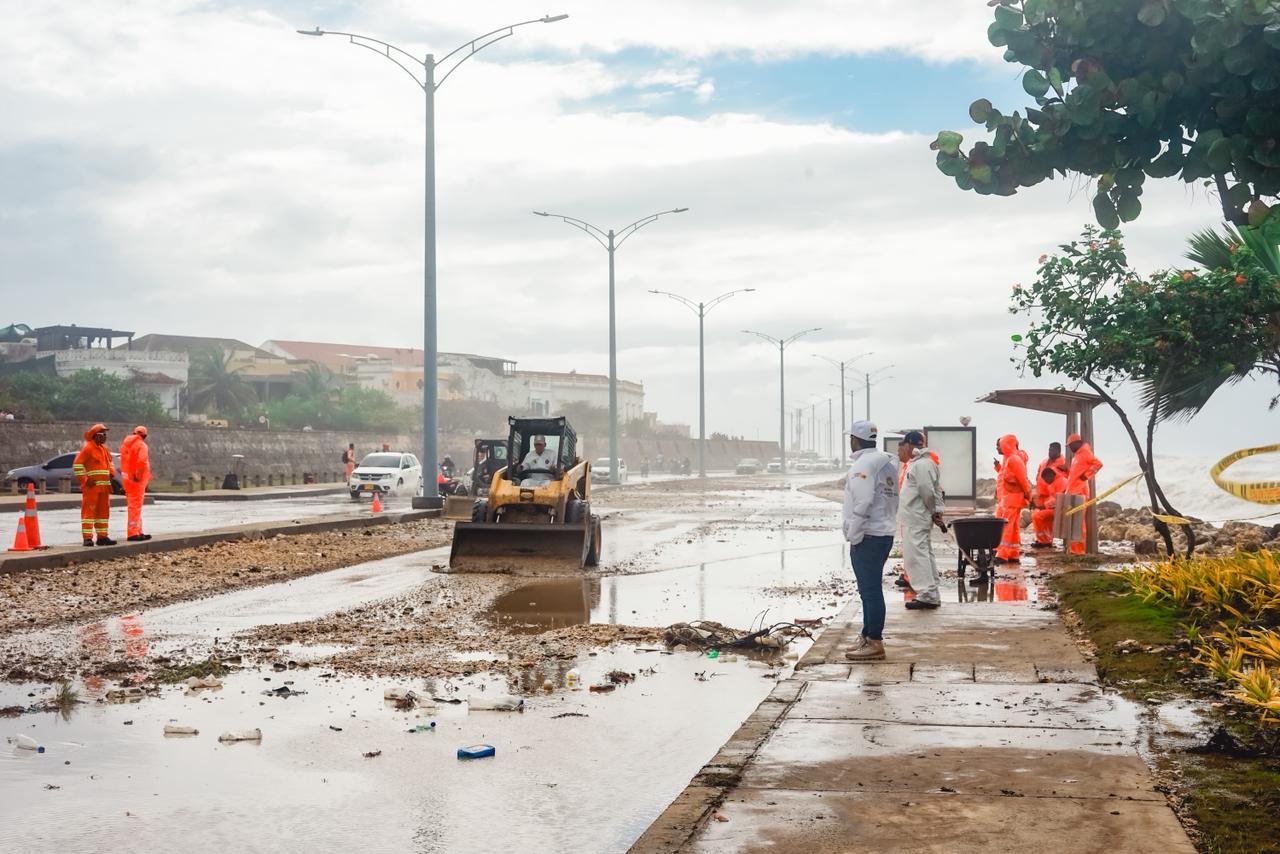 Frente frío genera caos en zona turística de Cartagena.