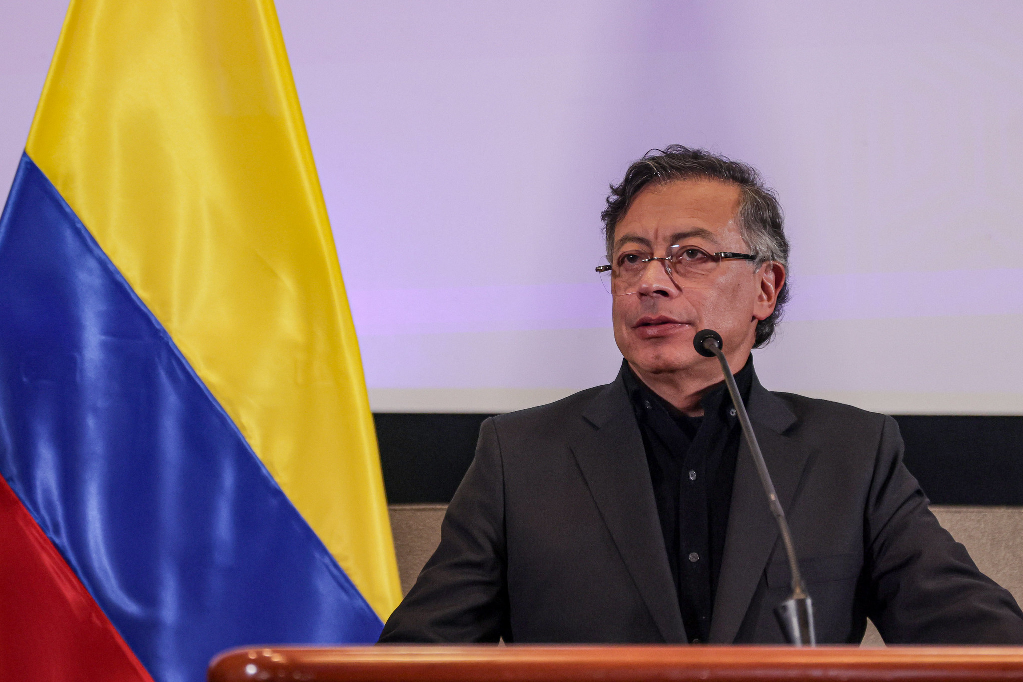 El presidente Gustavo Petro en rueda de prensa.