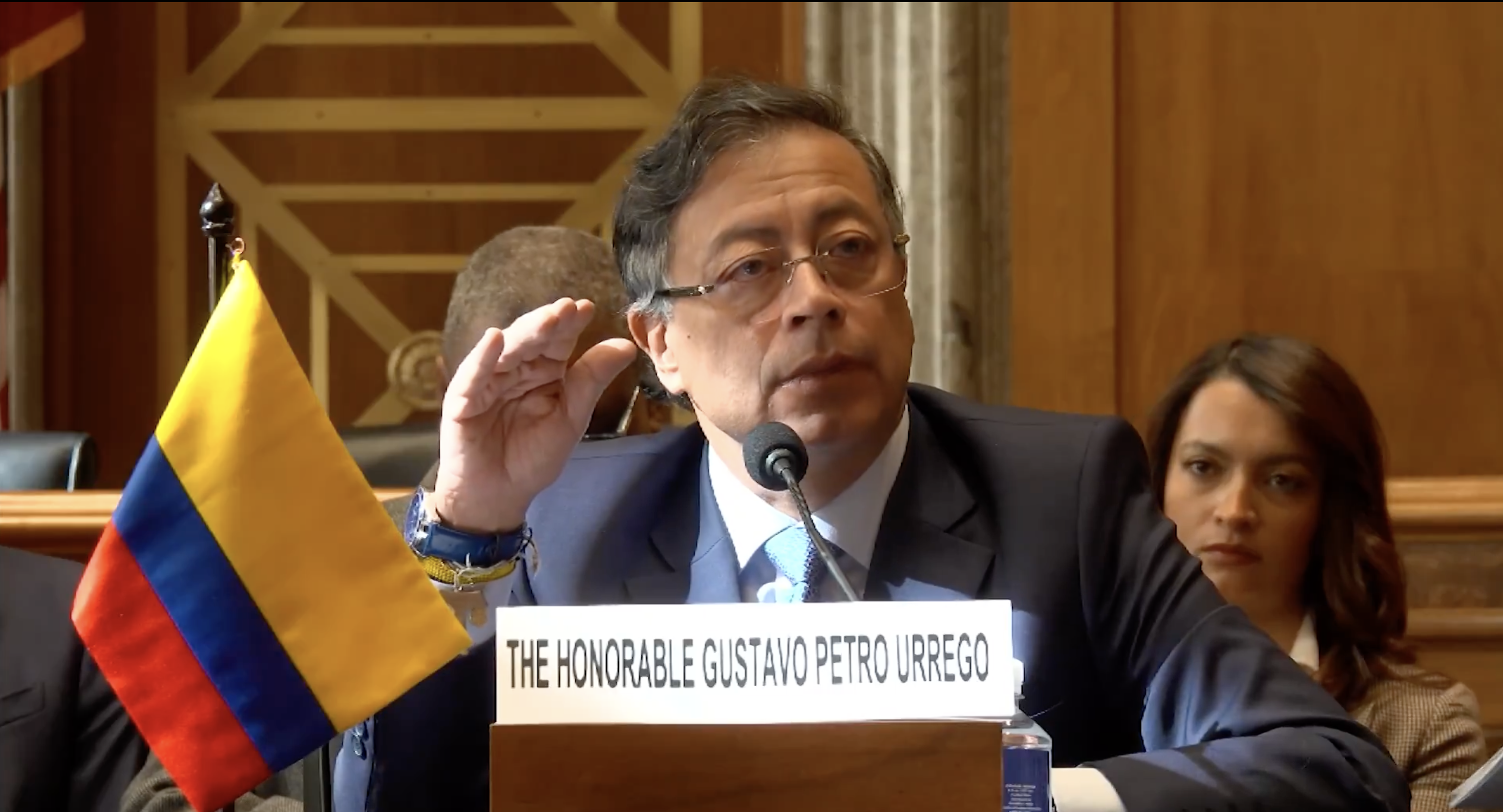 Gustavo Petro durante su discurso en el Congreso de Estados Unidos