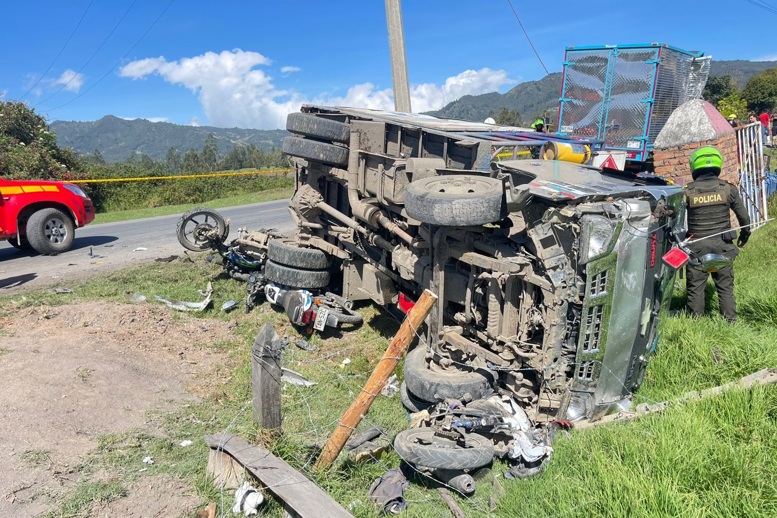 Accidente en la vía Simijaca a Chiquinquirá.