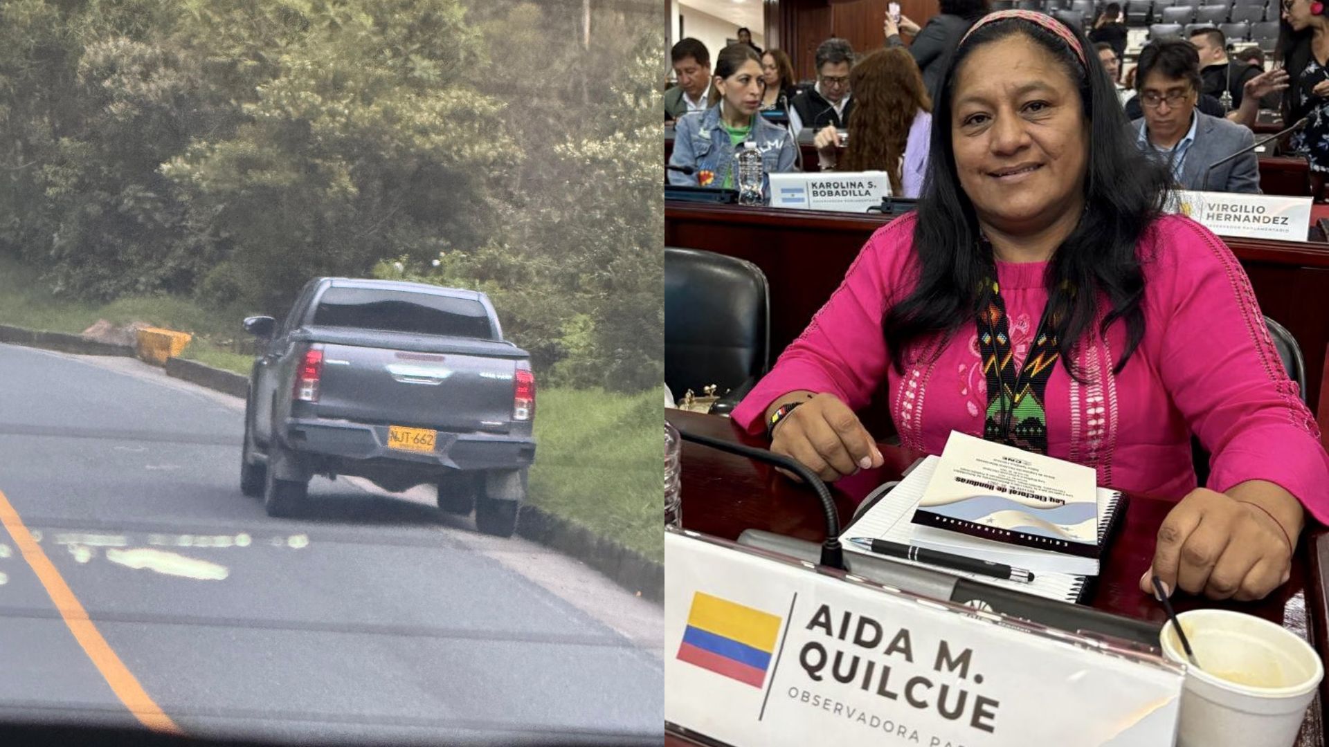 Así fue el recorrido de la senadora Aida Quilcué antes de ser secuestrada en la vía Totoró-Inzá, en el oriente del Cauca.
