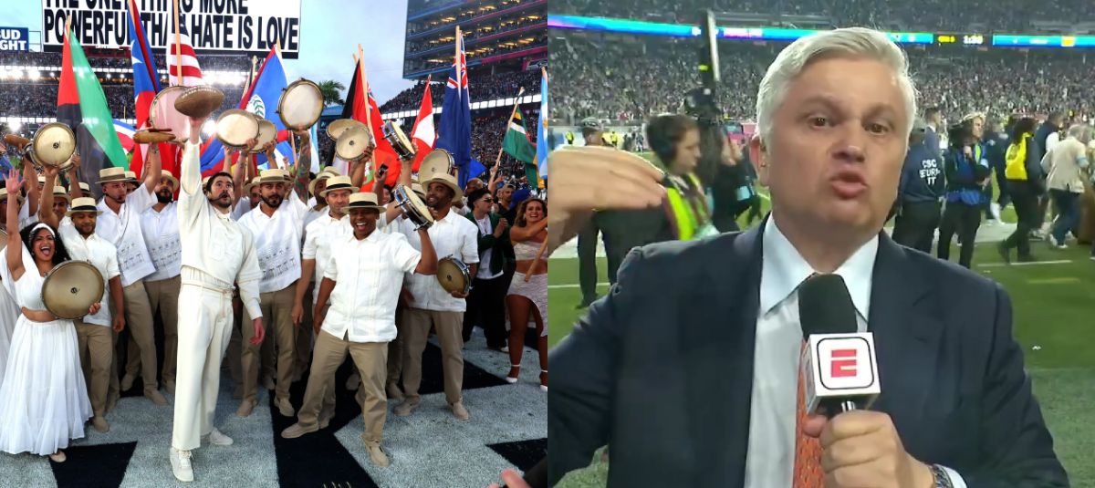 Presentador de ESPN en el medio tiempo de Super Bowl lloró por Bad Bunny.