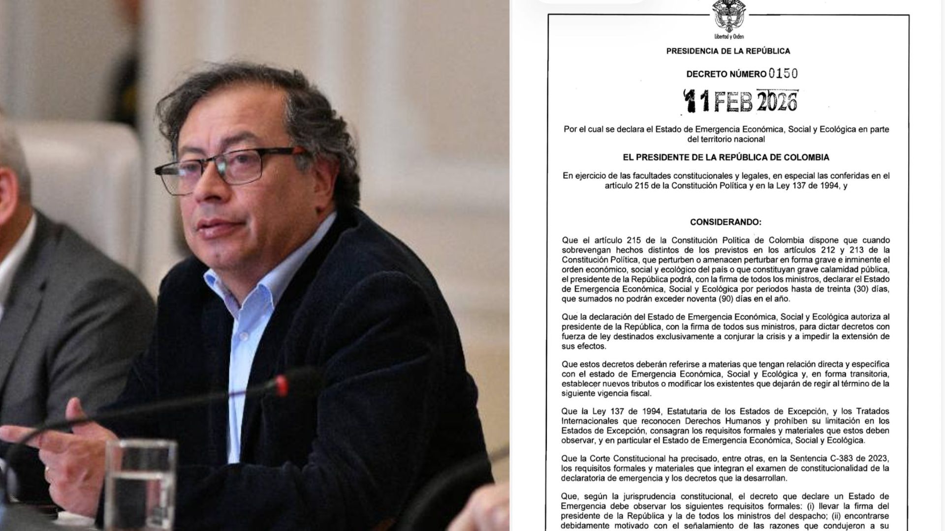 Gustavo Petro y decreto emergecia.