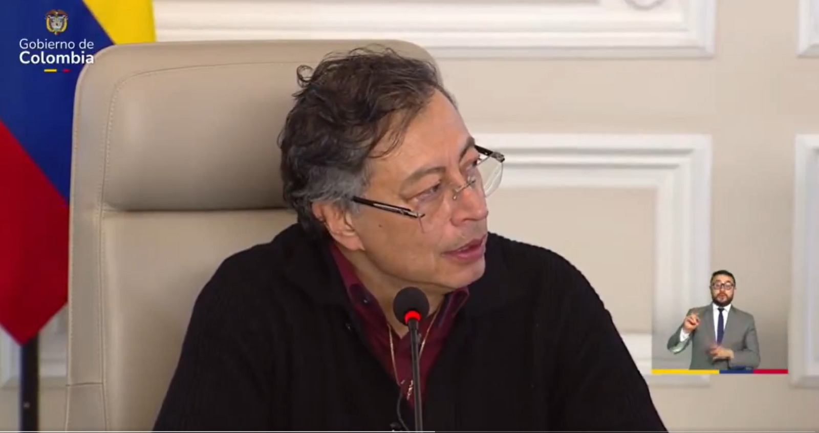 Presidente Gustavo Petro durante el Consejo de Ministros.