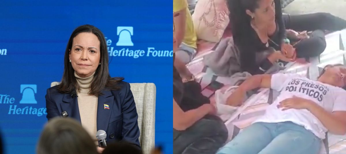 María Corina Machado denuncia precariedad a las afueras de las cárceles en Venezuelal.