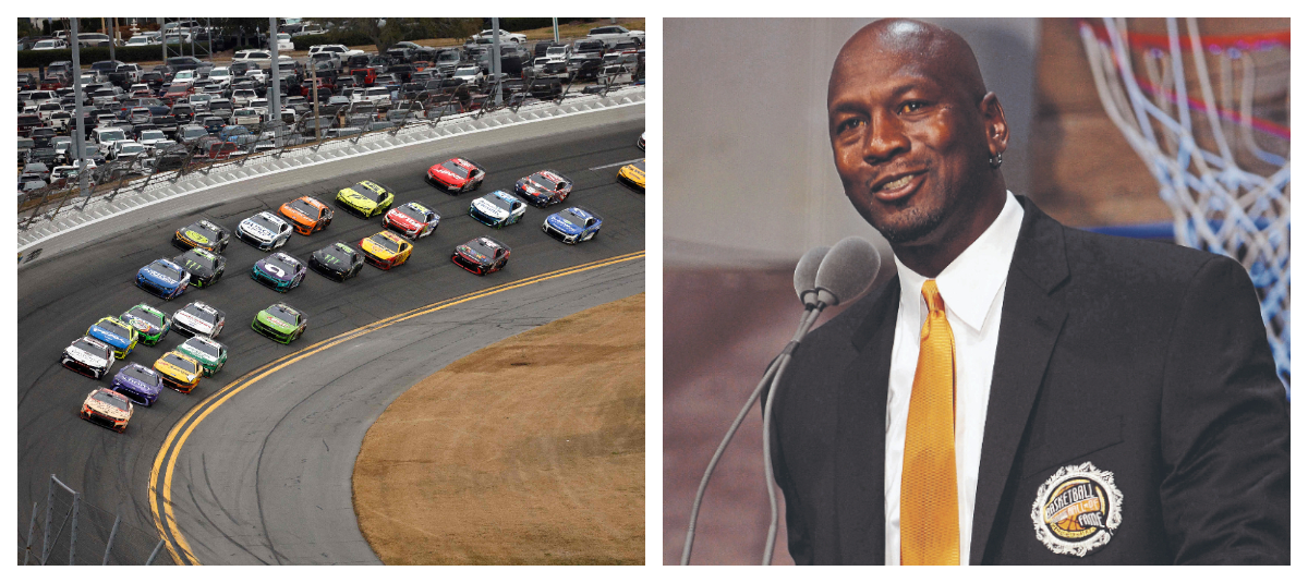 Michael Jordan celebra en Daytona