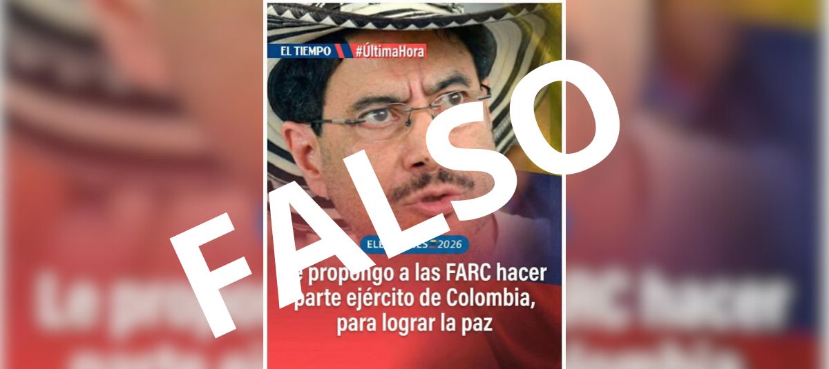 Imagen falsa sobre noticia de EL TIEMPO