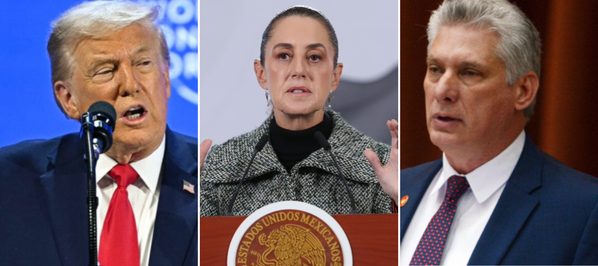 Donald Trump, Claudia Sheinbaum y Miguel Díaz-Canel