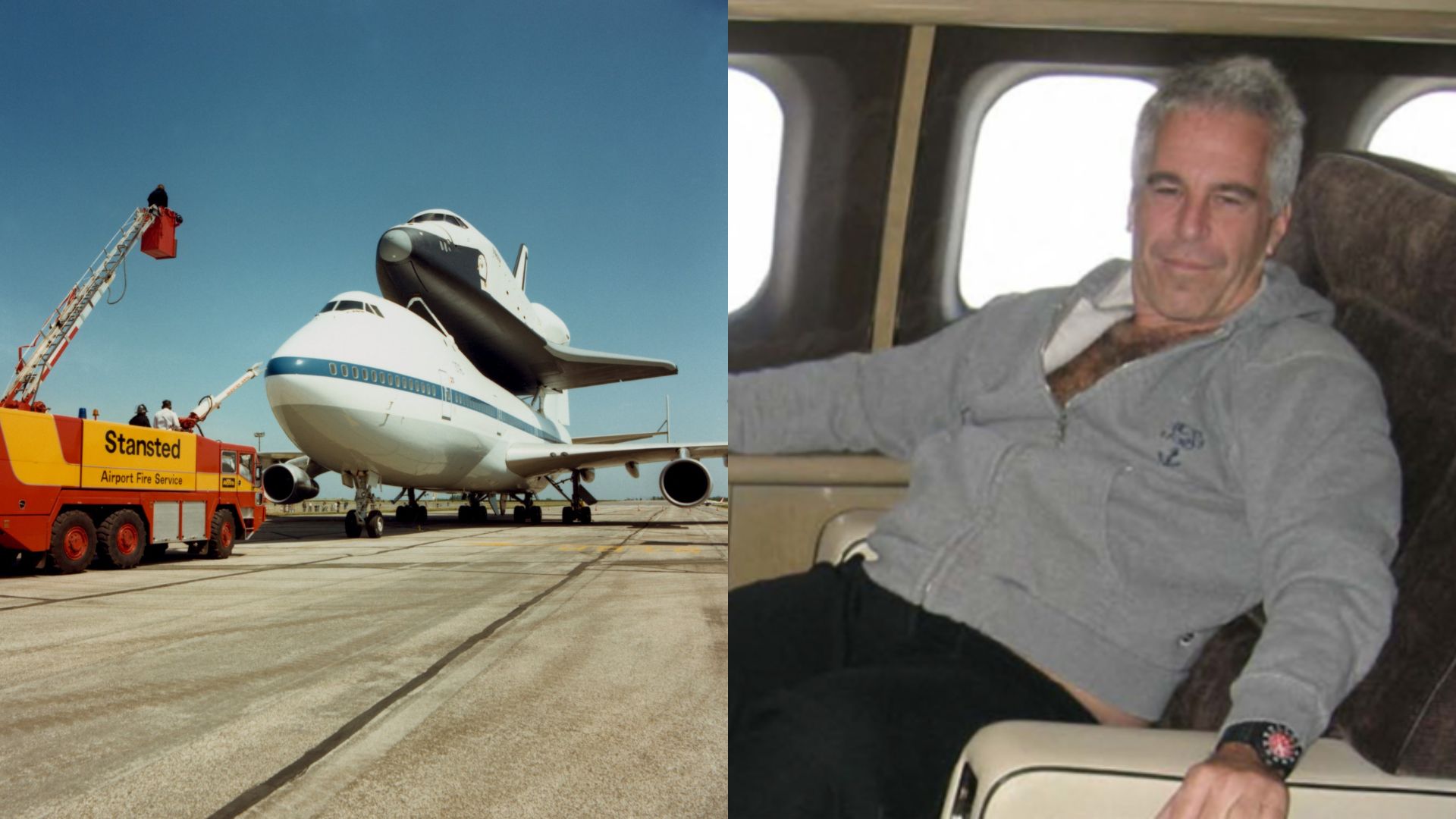 Aeropuerto Stansted de Londres y Jeffrey Epstein.