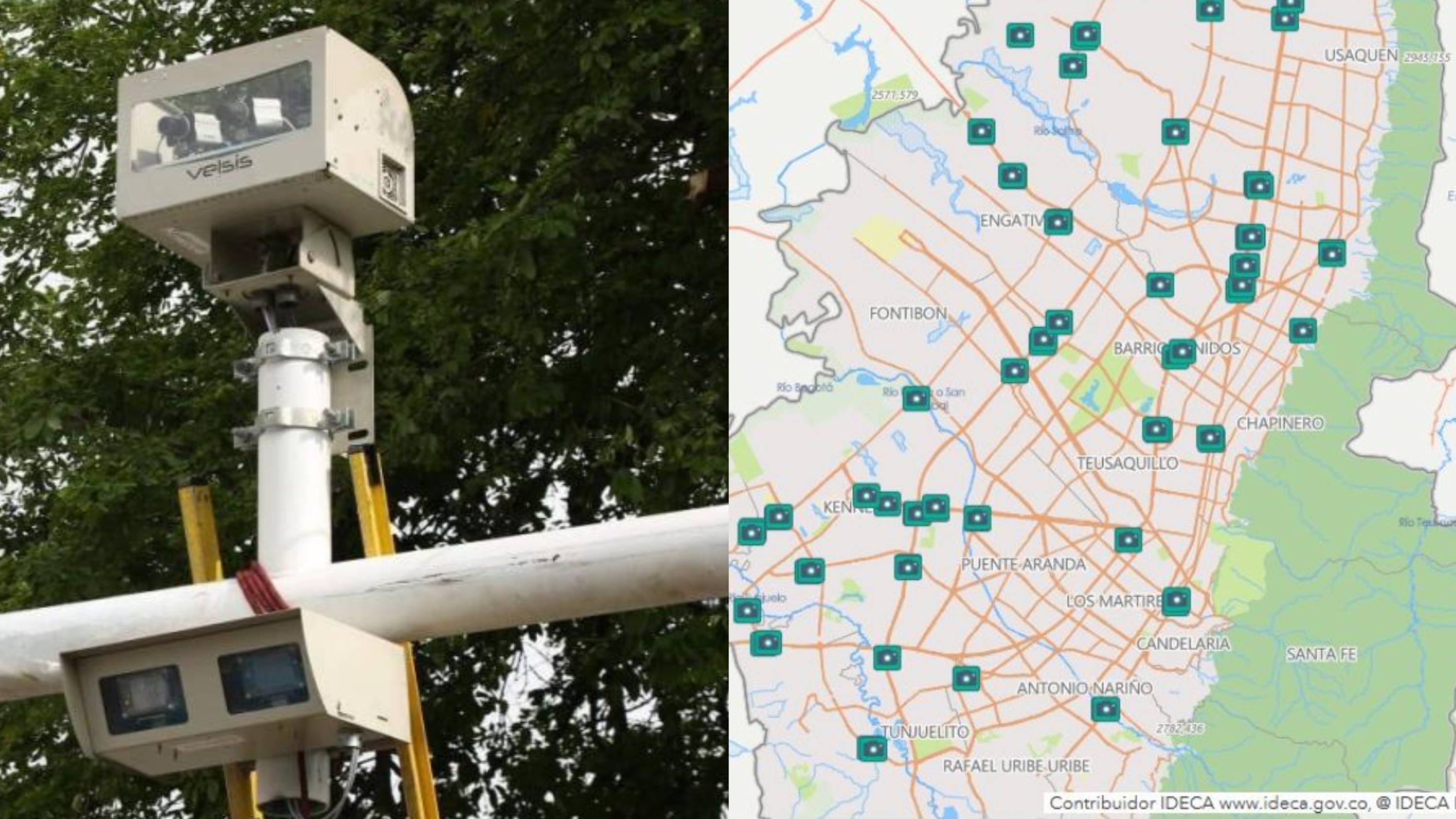 Mapa con las cámaras de 'fotomultas'