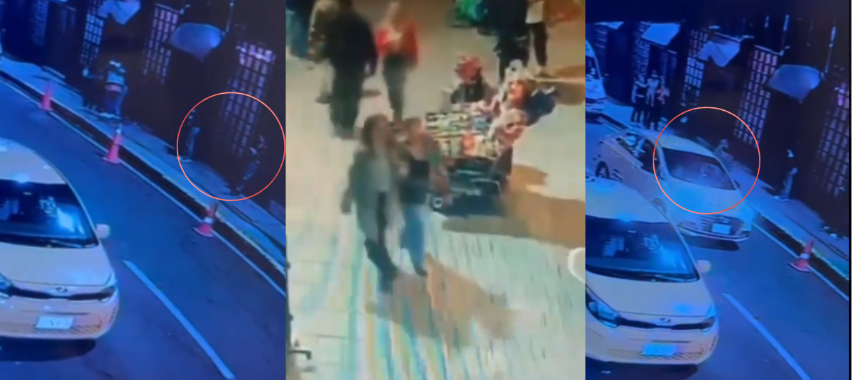 Momento exacto cuando Diana abordó el taxi.