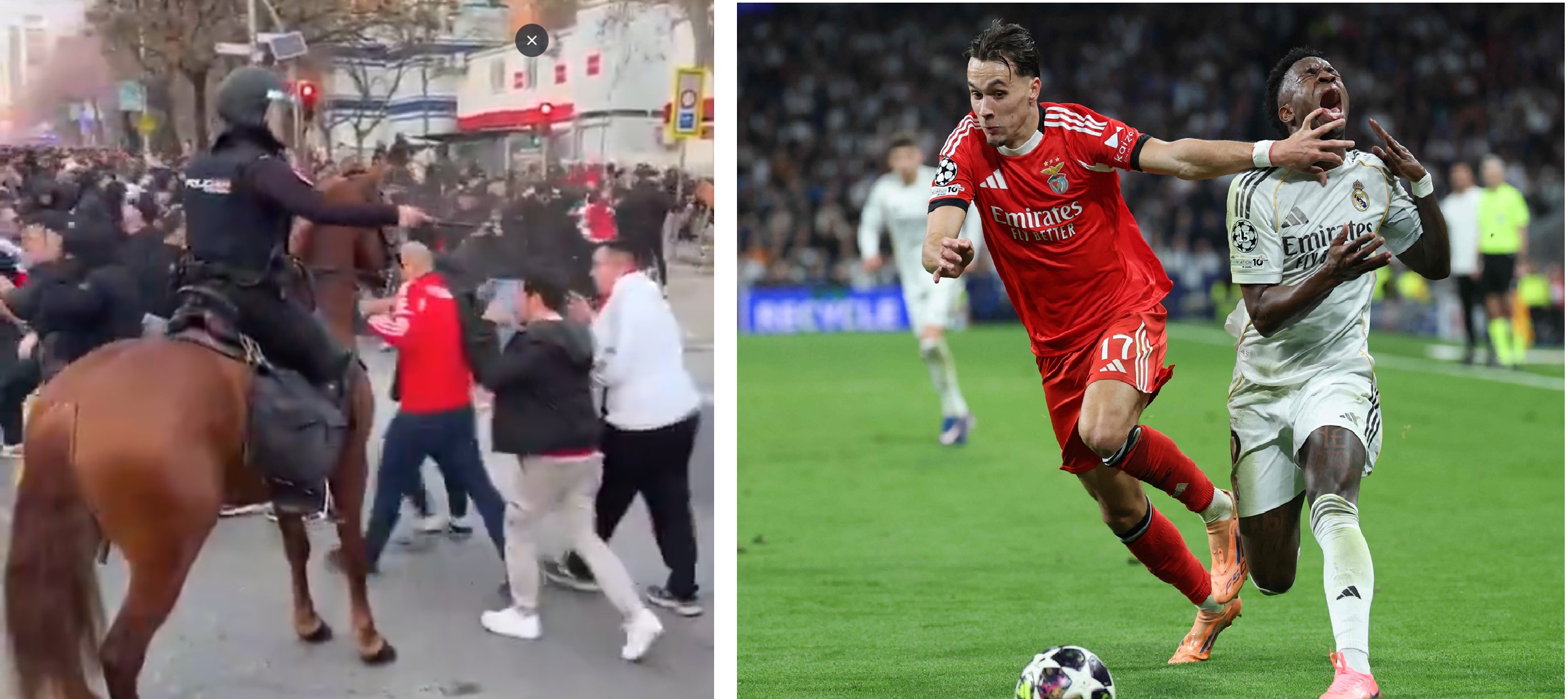 Incidentes entre hinchas del Benfica y la Policía