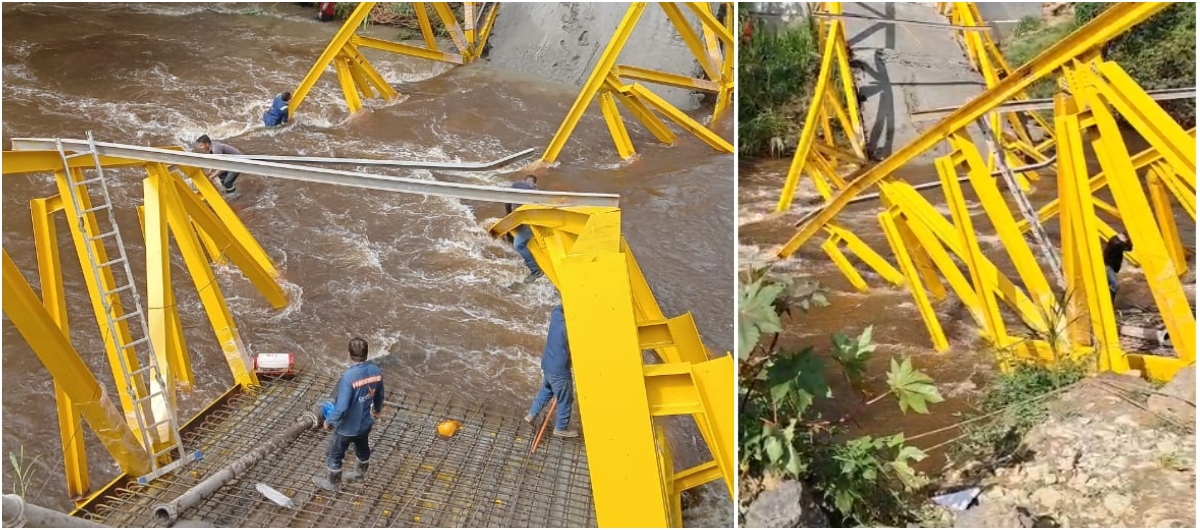 Puente se cae en Boyacá.