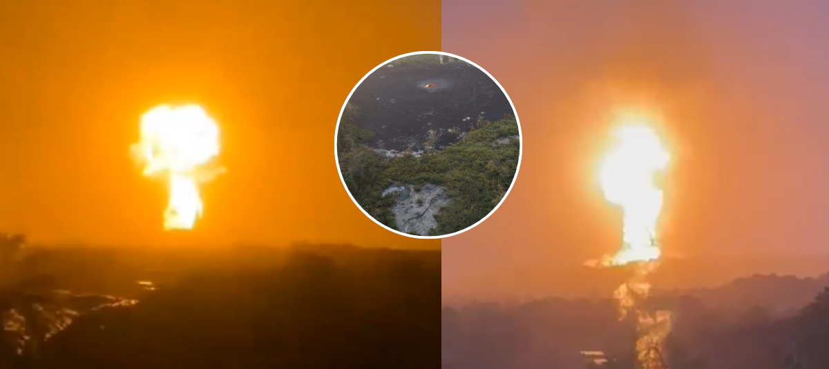 Así quedó el volcán del lodo tras gran erupción en San Juan de Urabá en Antioquia